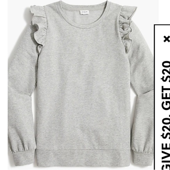 J. Crew Factory Tops - EUC Jcrew Factory cotton-poly blend sparkle ruffle sweatshirt Small Holiday’22 ✨